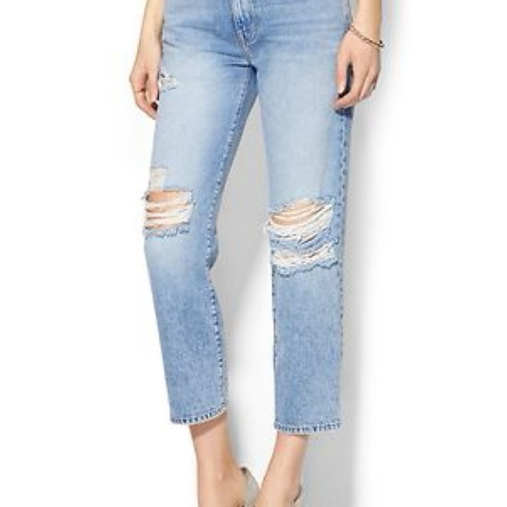 Current/Elliott The Highwaist Straight in Point Break Destroy 100% cotton 27
